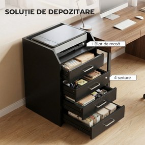 Vinsetto comodă birou,comodă birou cu roți, comodă documente, comodă pe roți, comodă cu sertare, mobilier birou | Aosom Romania