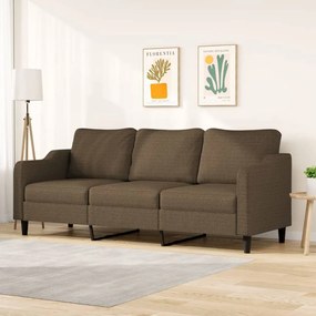 348964 vidaXL Canapea cu 3 locuri, maro, 210 cm, material textil
