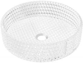 Mexen Aura sticlă chiuvetă pe blat 39 x 39 cm, Transparent - 24013900