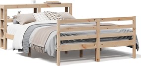 vidaXL Cadru de pat fără saltea, 120x190 cm, lemn masiv pin