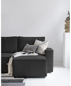 Colțar gri antracit extensibil cu tapițerie din catifea reiată (cu colț variabil) Brave Dave – Miuform