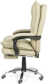 Scaun directorial cu suport de picioare si recliner OFF 419 crem