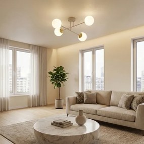 Brilagi - Plafonieră aplicată MILO ECRU 4xE27/60W/230V bej/auriu