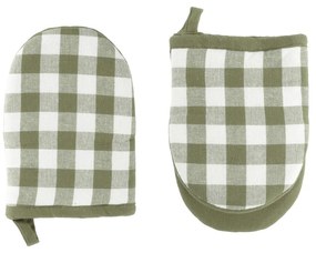 Set de mănuși de bucătărie 2 buc. din bumbac Gingham – Tiseco Home Studio