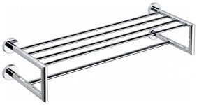 Sapho - Suport de perete pentru prosoape cu poliță X-ROUND 22,5x65,5 cm crom lucios