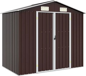 vidaXL Șopron de grădină, maro, 205 x 129 x 183, oțel galvanizat
