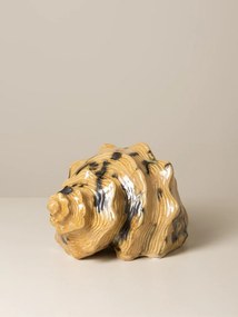 Decoratiune bej din ceramică in forma de scoica, "Ocean Whisper"