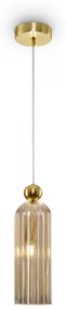 Pendul auriu din sticla colorata si metal Maytoni Antic