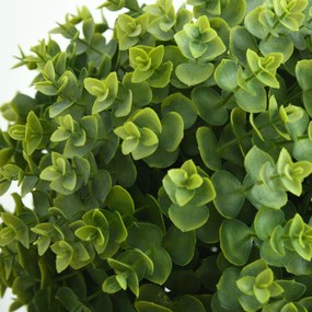 HOMCOM Plante Artificiale Arbore Artificial 3 Bile de Buxus cu Ghiveci de Ciment, Interior și Exterior, Înălțime 115 cm | Aosom Romania