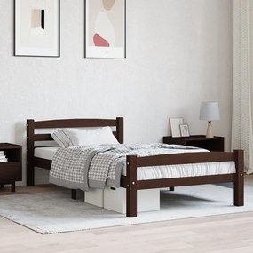 322083 vidaXL Cadru de pat, maro închis, 100x200 cm, lemn masiv de pin