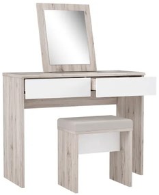 Set Masuta Toaleta Delice, Stejar Nisipiu Si Alb Lucios, 100.3 Cm