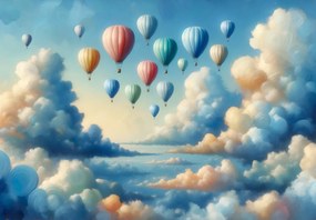 Fototapet - Balon în nori (147x102 cm)