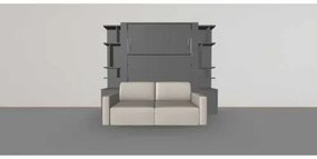 Set pat rabatabil dublu (150X200) cu 2 headboard-uri, 2 biblioteci(50 cm), canapea 2 locuri - Nova Small Bookcases&amp;Royal Sofa Set