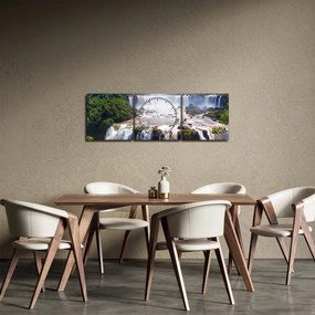 Tablou cu cascadele Iguass (cu ceas) (90x30 cm)