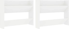 vidaXL Pantofare de perete, 2 buc., alb, 80x18x60 cm, PAL