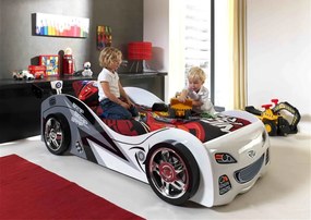 Pat copii auto BRAP BRAP cu SALTEA PAT COPII