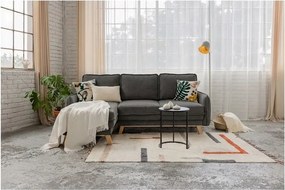 Colțar gri extensibil cu tapițerie din catifea reiată (cu colț variabil) Tori – Bonami Selection