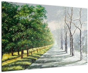 Tablou - Iarna versus vara (90x60 cm)