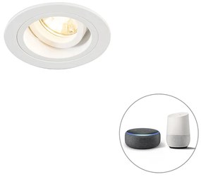 Spotlight inteligent ingropat alb rotund inclinabil incl. Wifi GU10 - Chuck