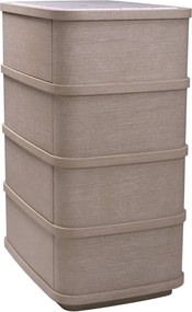 Dulapior inalt cu 4 sertare design LUX Cabana, stejar albit