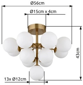 Lustră aplicată Globo 56143-13GD GRAPPY 13xG9/5W/230V