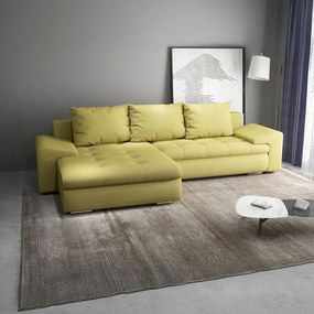 Colțar extensibil dumonde cu ladă de depozitare si sezut confortabil din spuma high-density, Leonardo Enjoy Verde 260x185 cm