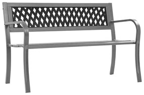 vidaXL Bancă de grădină din oțel, negru, 120 cm