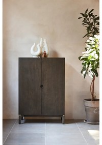 Dulap maro închis cu aspect de lemn de stejar 90x130 cm Arun – Unique Furniture