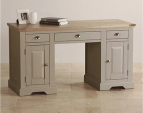 Birou lemn masiv gri Ives Personalizabilă, 146 × 60 × 79 cm