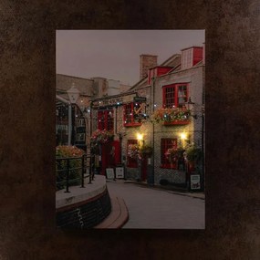 Pictură murală,restaurant în port, 32 LED, 30 x 40 cm