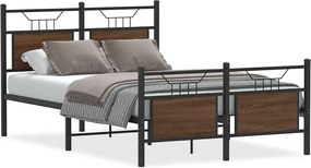 vidaXL Cadru pat fără saltea stejar maro 120x200 cm, lemn prelucrat