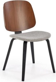 Scaun K563, nuc/gri/negru, lemn/placaj/stofa, 45x54x81 cm