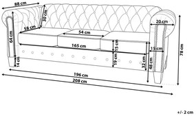 Canapea 3 locuri Chichester (bej) . 1008734