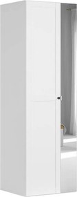 Dulap FLEX, alb, PAL, cu 2 usi si oglinda, 75x66x240 cm