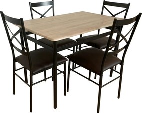 Set masa cu 4 scaune NAREN, stejar sonoma/negru