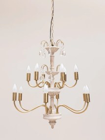 Candelabru din metal si sticla, 61 cm, Saumur
