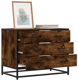 vidaXL Dulap cu sertar, stejar fumuriu,70x41x56 cm, lemn prelucrat