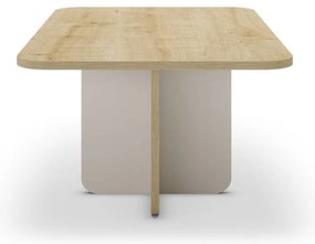 Măsuță de cafea crem/în culoare naturală cu blat cu aspect de lemn de stejar 56x100 cm Hillary – Marckeric