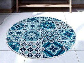 Covoras baie CERAMIC DJT, 100x100 cm, forma rotunda, poliester, multic