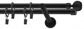 Galerie dubla KULA OPTIC PICIOR UNIVERSAL ,prindere perete 19/19 NEGRU (Alege marime: 200 cm)