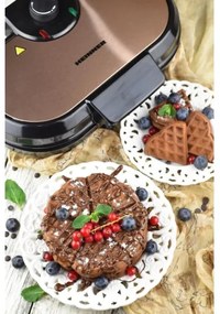 Heinner HWF-1000CR - Aparat de vafe 1000W/230V negru/aur roz