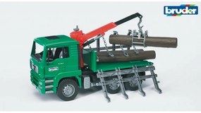 Bruder 2769 Vehicule forestiere MAN TGA Camion delemne cu braț de încărcare și 3 bușteni