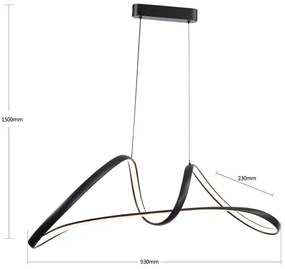 Brilagi-LED Lampă suspendată LED dimabilă pe cablu TWISTER LED/60W/230V 3000-6000K neagră+telecomandă