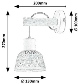 Lampă de perete Rabalux 71025 Rattan, negru