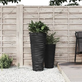 vidaXL Jardinieră cu interior detașabil, antracit 18 / 45 L PP canelat