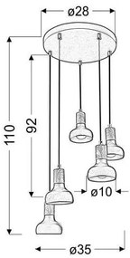 Lustră pe cablu PUERTO 5xE14/40W/230V