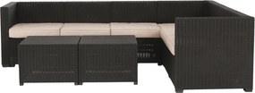 Set de grădină din rattan, 3 piese, maro/bej, RODEN