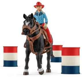 Cursa de cowboy în jurul butoaielor Schleich 42576