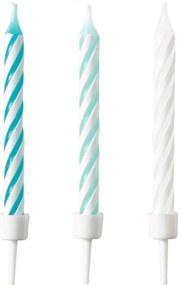 Colorat Lumânare de tort Aqua Glamor, set de 10 lumânări