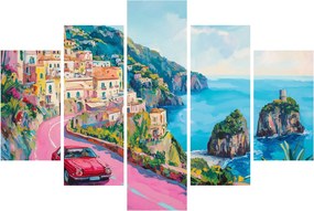 Tablou - Drum roz pe coastă (150x105 cm)